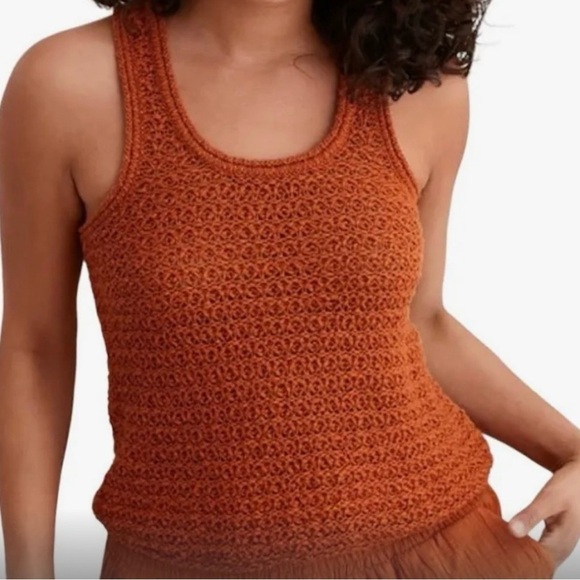 Aerie Burnt Orange Crochet Tank Top Sz. MEDIUM - Picture 1 of 4